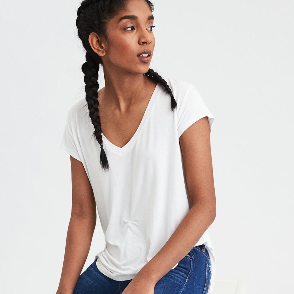 Soft & Sexy White V-Neck Tee
